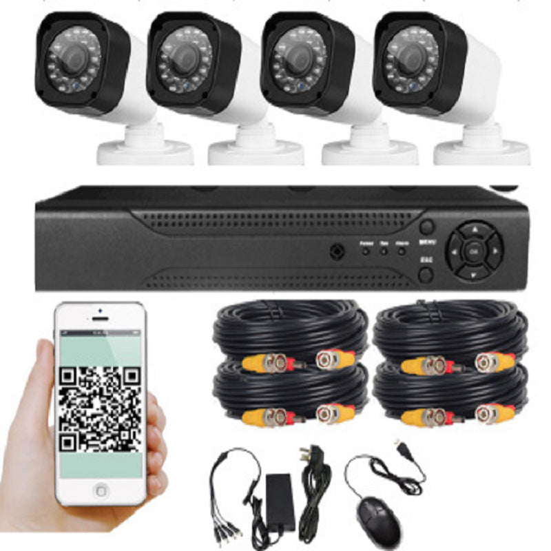 Sistem de supraveghere cu 4 sau 8 camere exterior 1080P, Kit DVR, compresie video H.265