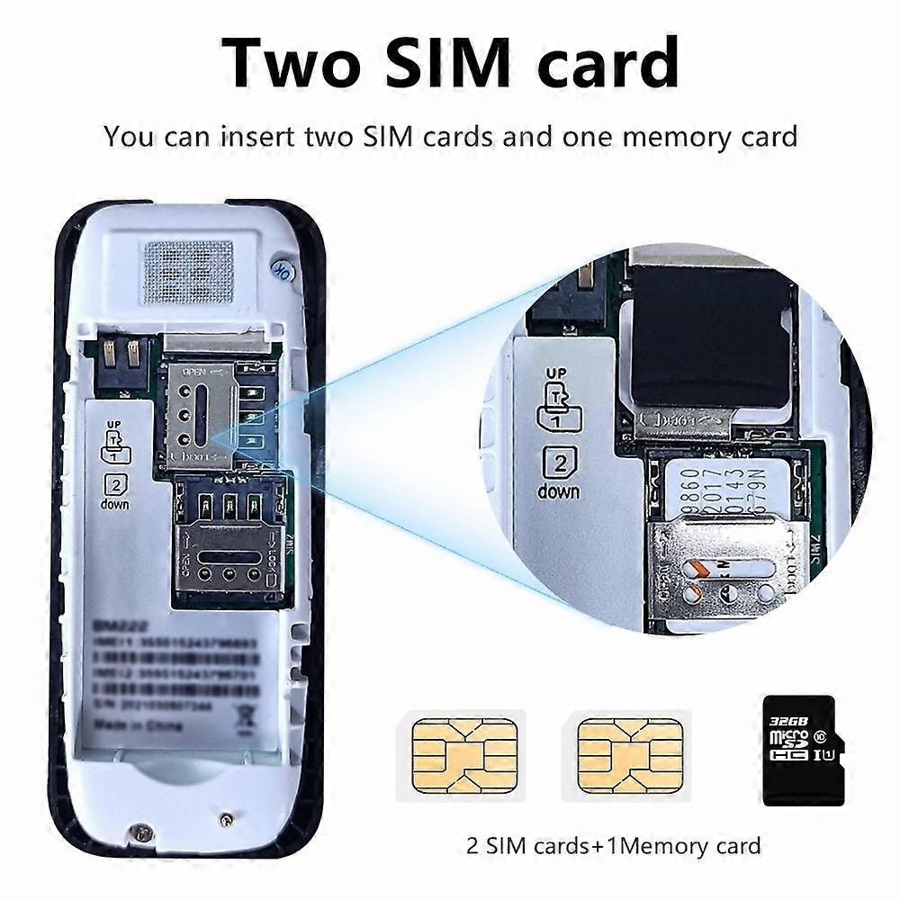 Mini telefon Dual Sim BM222, 68 x28 mm