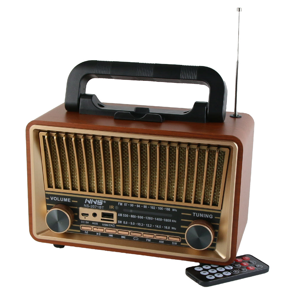 Radio Clasic Vintage NNS NS-2071BT cu Bluetooth, MP3, USB și telecomanda