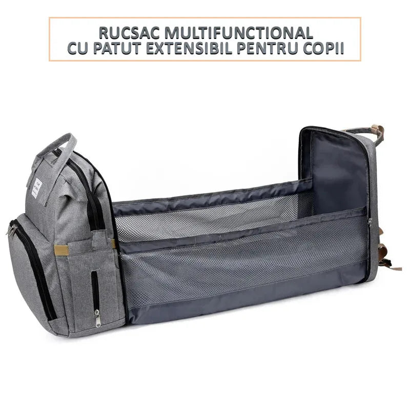 Geanta-Rucsac tip patut extensibil pentru copii, multifunctional, impermeabil, buzunare multiple, atasare la carucior