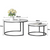 Set 2 masute rotunde de cafea cu efect de marmura, diametru 80/60 cm, blat MDF, cadru metalic