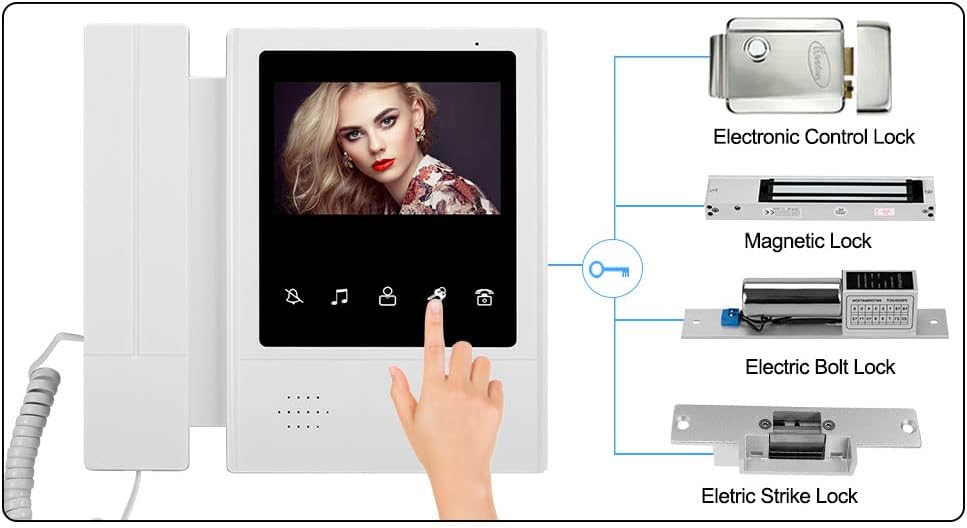 Sistem Video Interfon 4.3", sonerie video cu Ecran Color TFT si Camera cu Viziune Nocturna IR, 1 Monitor + 1 Camera Rezistenta la Apa