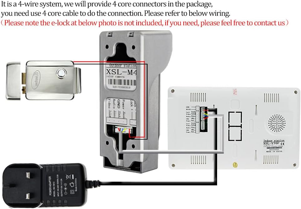 Sistem Video Interfon 4.3", sonerie video cu Ecran Color TFT si Camera cu Viziune Nocturna IR, 1 Monitor + 1 Camera Rezistenta la Apa