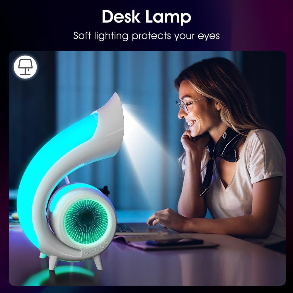 Lampa multifunctionala 6-în-1 cu difuzor Bluetooth și lumini RGB dinamice