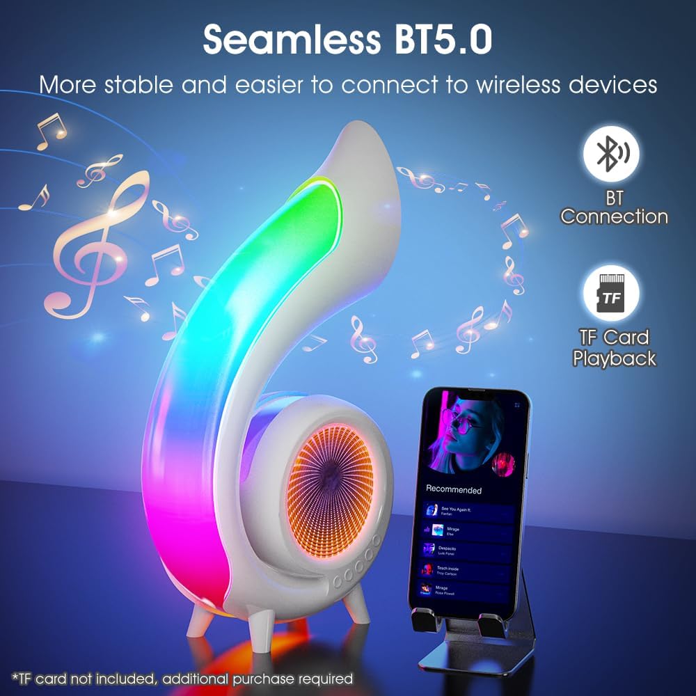 Lampa multifunctionala 6-în-1 cu difuzor Bluetooth și lumini RGB dinamice