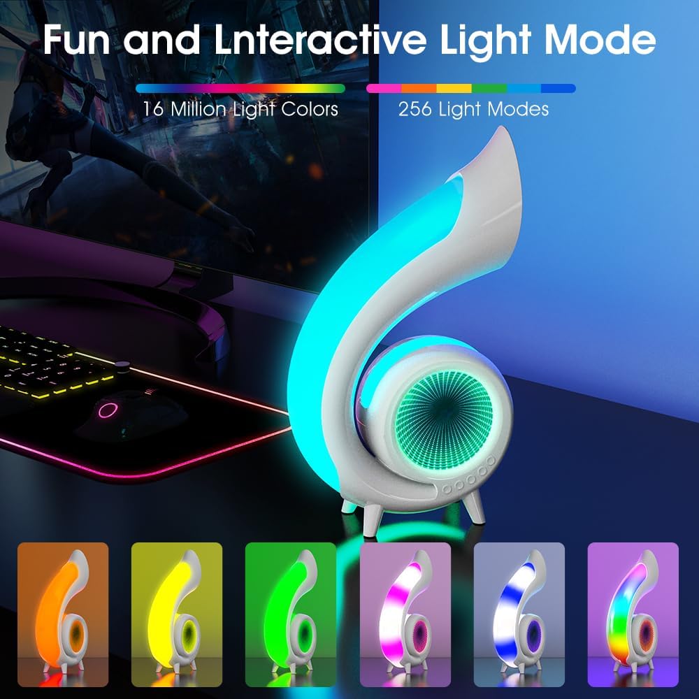 Lampa multifunctionala 6-în-1 cu difuzor Bluetooth și lumini RGB dinamice