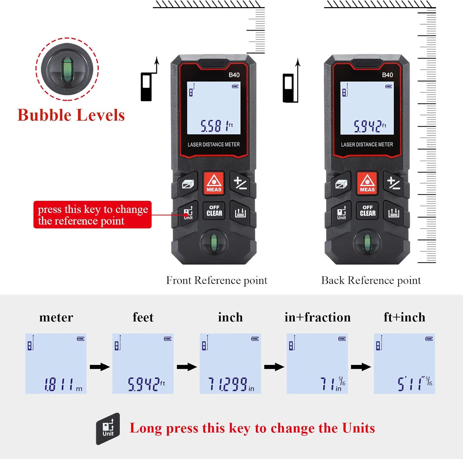 Telemetru digital laser, profesional, 100 M, IP54, +/-2mm