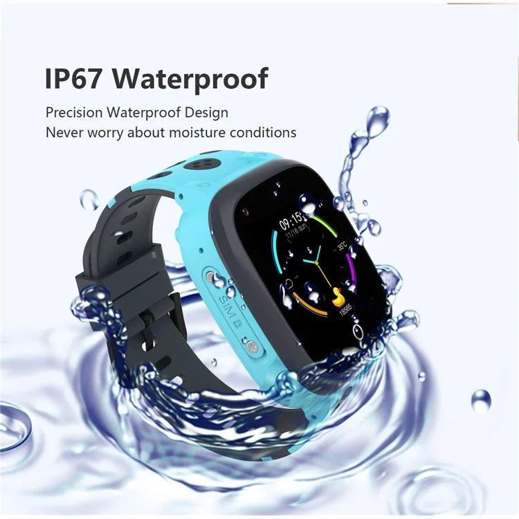 Ceas smartwatch LT25 pentru copii, cu GPS, 4G, monitorizare de la distanta, 1.4 inch, temperatura copil, apel video, camera HD, Android, buton SOS, bluetooth, wifi, rezistent la apa, blocare apel, Albastru