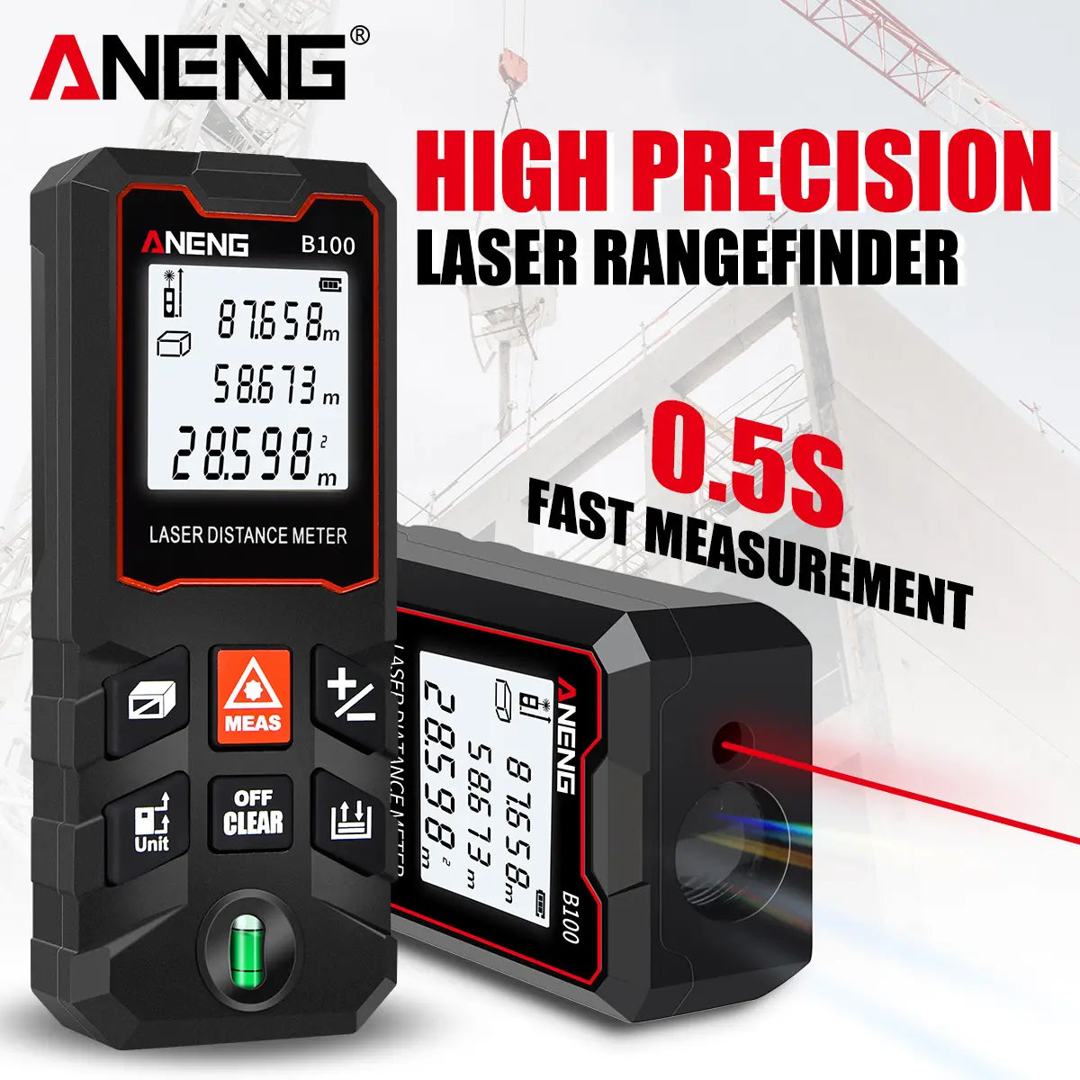 Telemetru digital laser, profesional, 100 M, IP54, +/-2mm