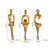 Set 3 statuete decorative aurii din rasina, siluete ganditoare Golden Muse