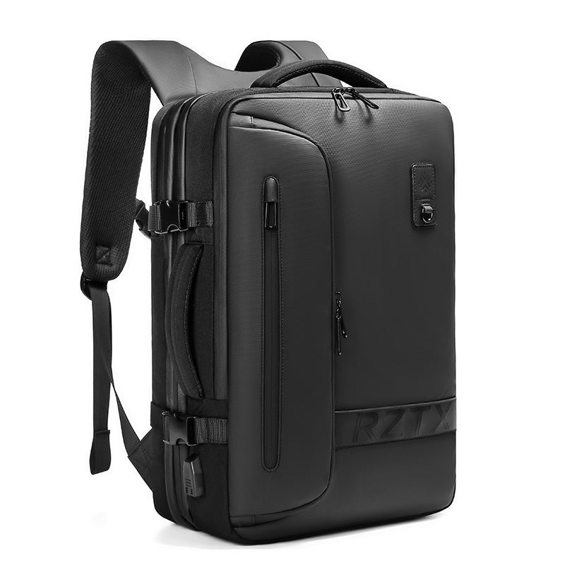 Rucsac laptop Oxford, rezistent la apa, compartiment vacuum, capacitate mare, USB, negru