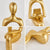 Set 3 statuete decorative aurii din rasina, siluete ganditoare Golden Muse