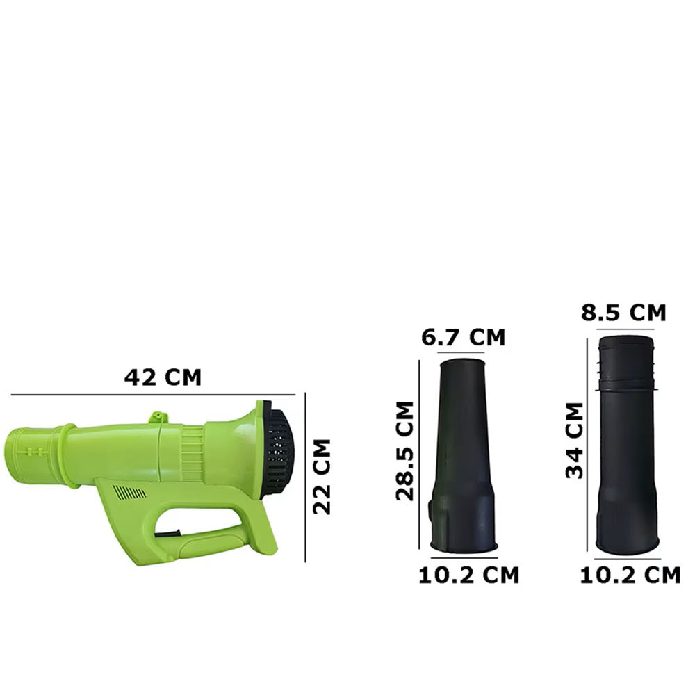 Suflanta de frunze electrica cu 2 Acumulatori, Putere 3500W, 12.000 De Rotatii/min, Volum Aer 2.3 Metri Cubi/Minut, Negru/Verde