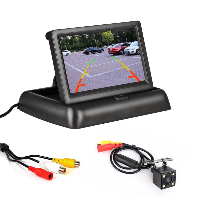 Set camera auto video marsarier cu 4 LED si monitor LCD pliabil de 4.3 inch