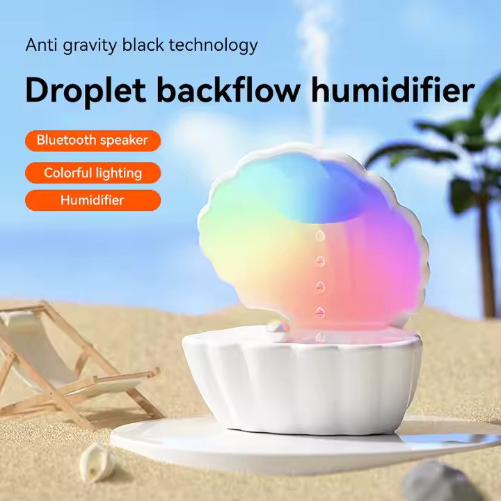 Umidificator Anti Gravity, Bluetooth, 550ML, cu efect de picurare a apei, 7 culori pentru lumină ambientala