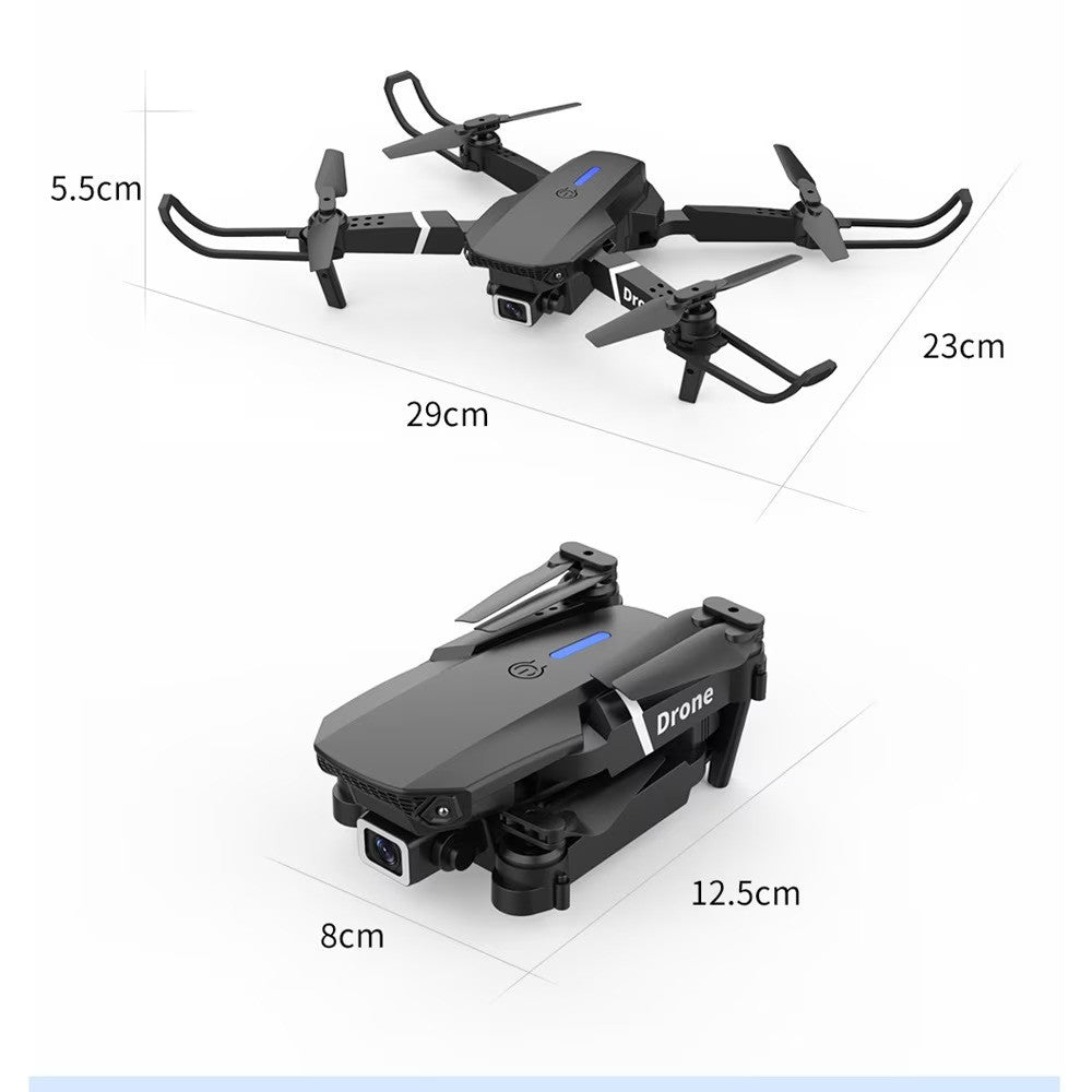 Mini drona C1, camera ultra HD, 2.4GHz, control distanta 100m, neagra, rezistenta la vant, pliabila