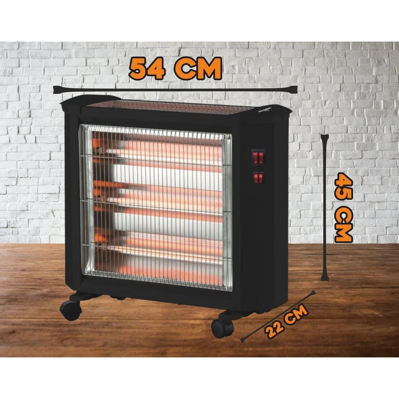 Radiator quartz Hausberg HB 8800, 1600 W, 4 tuburi quartz, 4 trepte putere