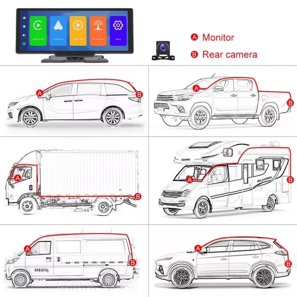 Navigatie cu Android Auto și Apple CarPlay wireless si camera marsarier, display HD 10 inch