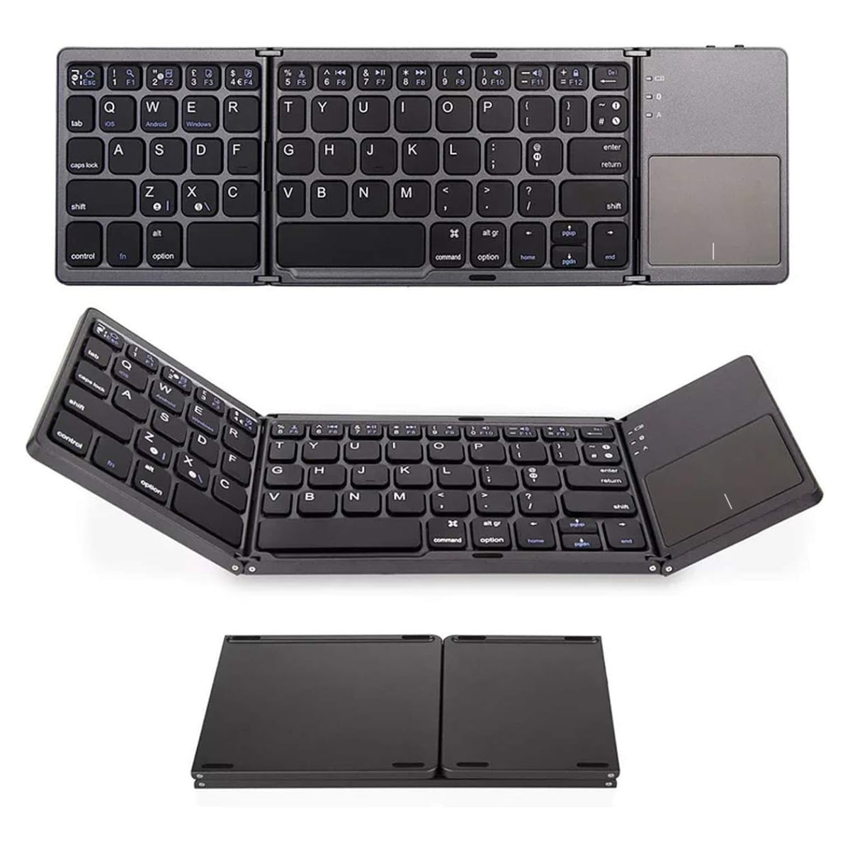 Tastatura pliabila ultra-subtire, touchpad incorporat cu 2 click-uri, wireless, compatibila cu Android, iOS, Smart TV