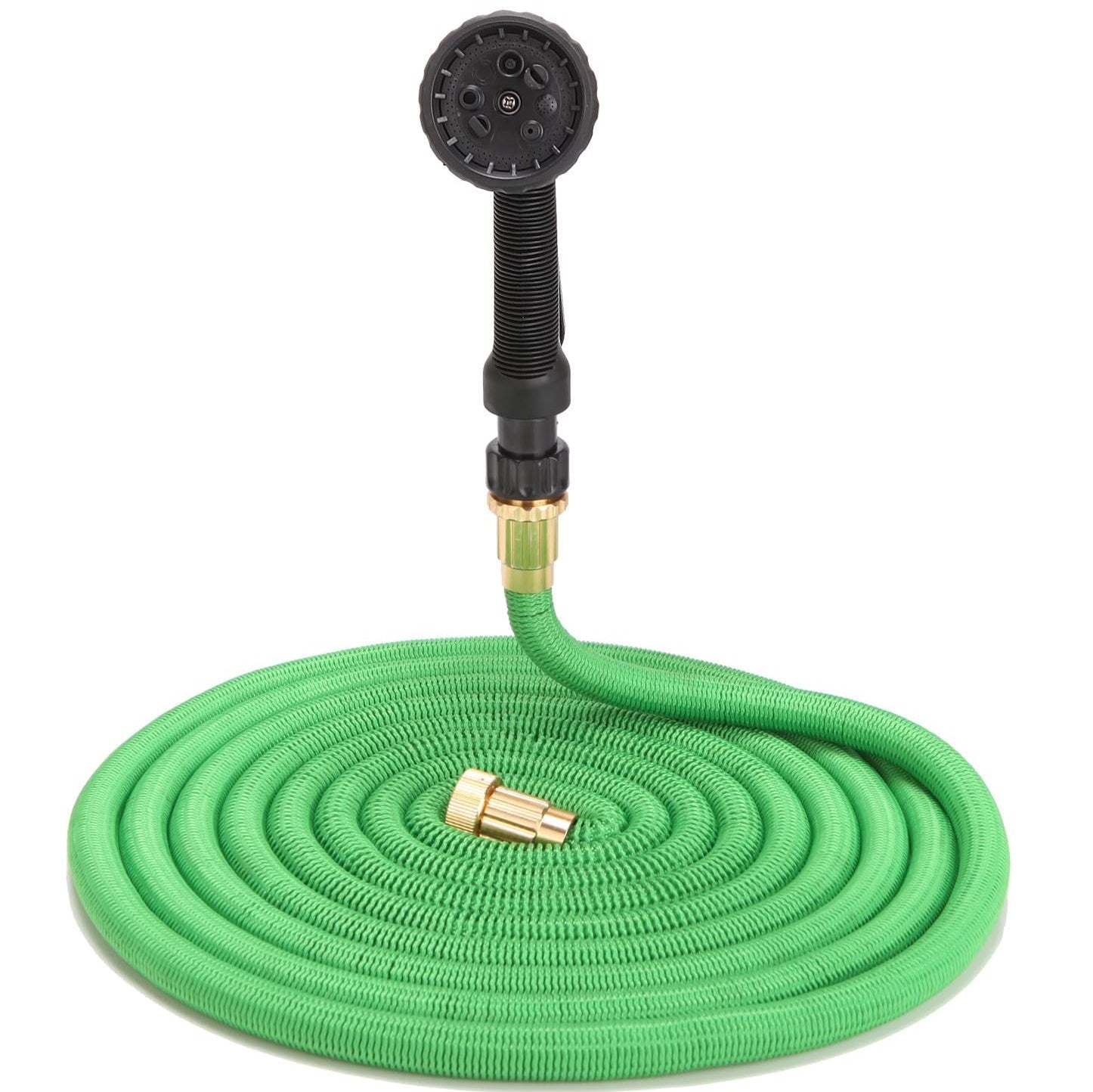 Furtun extensibil pentru gradina, racord metalic, cu cap de udat cu pulverizator reglabil, Magic Hose 22.5, 30 sau 45m