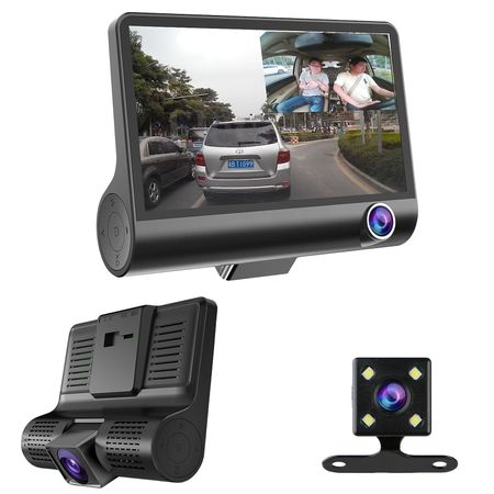 Camera auto tripla Blackbox L300-1, Full-HD, 3 camere-fata/spate/interior, ecran 4&#39;&#39;, G Senzor