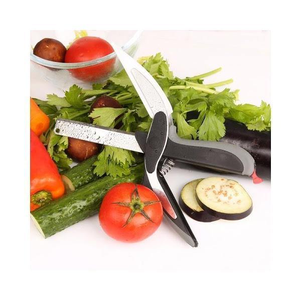 Cutit foarfeca de bucatarie 2 in 1 pentru legume sau verdeata - Tenq.ro